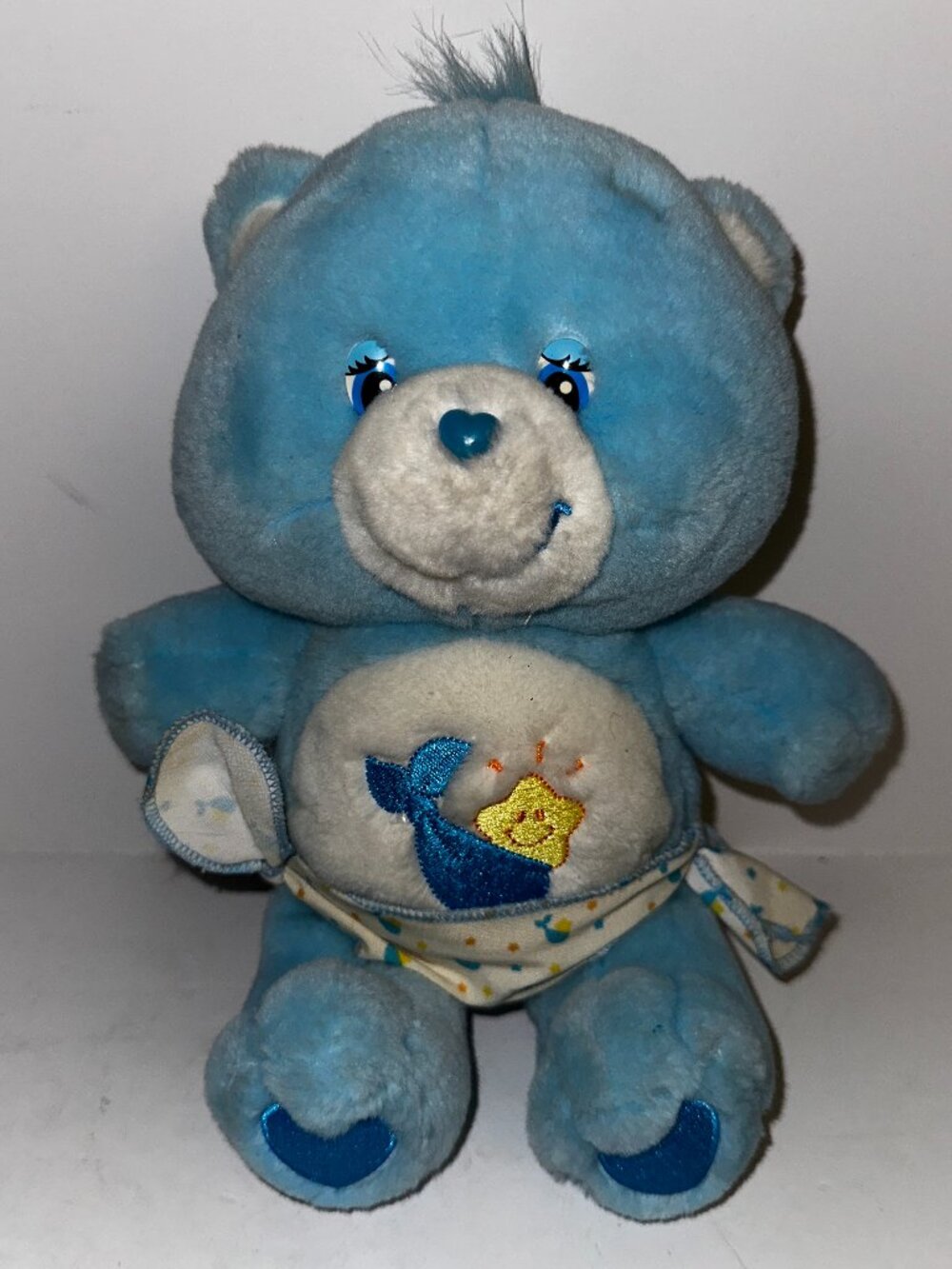 Vintage Care Bears Baby Tugs  10" Plush Blue Star Diaper 2002